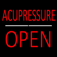 Acupuncture Block Open White Line Neon Sign