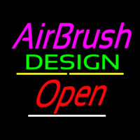 Airbrush Design Open Yellow Line Neon Sign