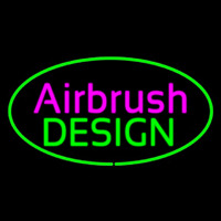 Airbrush Design Oval Green Neon Sign