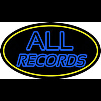 All Records Yellow Border Neon Sign