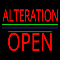 Alteration Block Open Green Line Neon Sign