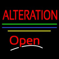 Alteration Open Yellow Line Neon Sign