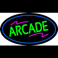 Arcade Oval Blue Neon Sign