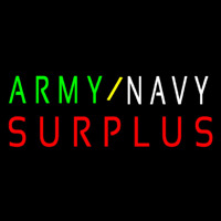 Army Navy Surplus Neon Sign