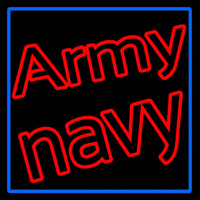 Army Navy With Blue Border Neon Sign