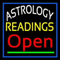 Astrology Readings Open And Blue Border Neon Sign