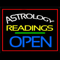 Astrology Readings Open Red Border Neon Sign