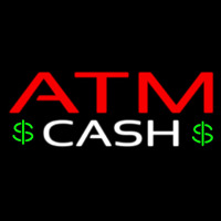 Atm Cash With Dollar Logo Neon Sign