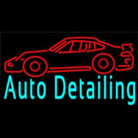 Auto Detailing With Car Logo 1 Neon Sign