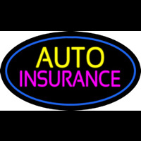 Auto Insurance Blue Oval Neon Sign