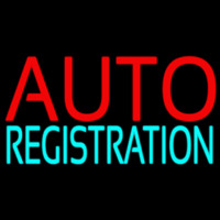 Auto Registration Block Neon Sign