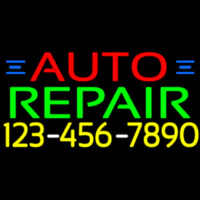Auto Repair With Phone Number Neon Sign