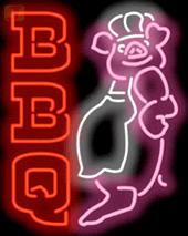 BBQ Pig Chef Neon Sign