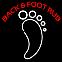 Back And Foot Rub White Foot Neon Sign