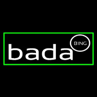 Bada Bing Strip Club With Green Border Neon Sign