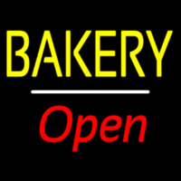 Bakery Open White Line Neon Sign