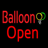 Balloon Open Red Neon Sign