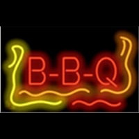 Bbq Flame Barbeque Restaurant Neon Sign