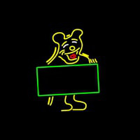 Bear With Sign Board Neon Sign