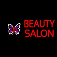 Beauty Salon With Butterfly Logo Neon Sign