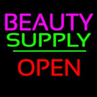 Beauty Supply Block Open Green Line Neon Sign