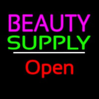 Beauty Supply Open White Line Neon Sign