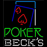 Becks Green Poker Red Heart Beer Sign Neon Sign