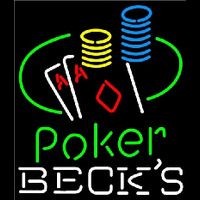 Becks Poker Ace Coin Table Beer Sign Neon Sign