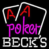 Becks Purple Lettering Red Aces White Cards Beer Sign Neon Sign
