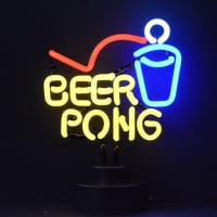 Beer Pong Desktop Neon Sign