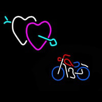 Bike With Heart Logo Neon Sign