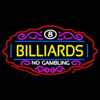 Billiards No Gambling 1 Neon Sign