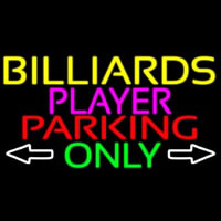 Billiards Player Parking Only Neon Sign