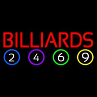 Billiards With Balls Neon Sign