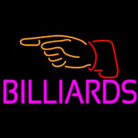 Billiards With Hand Logo 1 Neon Sign