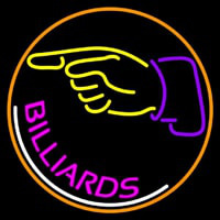 Billiards With Hand Logo 1 Neon Sign