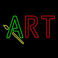 Block Art With Brush Logo Neon Sign