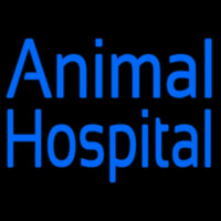Blue Animal Hospital Neon Sign
