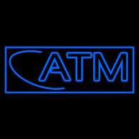 Blue Atm With Border Neon Sign
