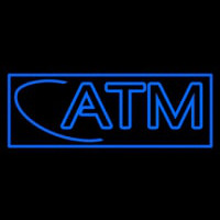 Blue Atm With Border Neon Sign