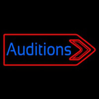 Blue Auditions With Arrow Neon Sign