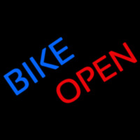 Blue Bike Red Open Neon Sign