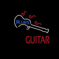 Blue Blues Red Guitar Neon Sign