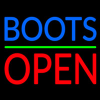 Blue Boots Open Neon Sign