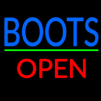 Blue Boots Open With Line Neon Sign