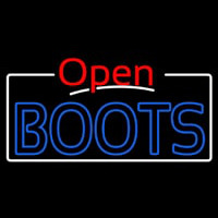 Blue Boots Open With White Border Neon Sign