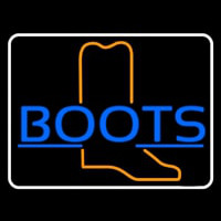 Blue Boots With Border Neon Sign