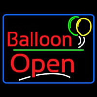 Blue Border Open Balloon Green Line Neon Sign