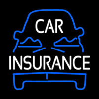 Blue Car Insurance Neon Sign