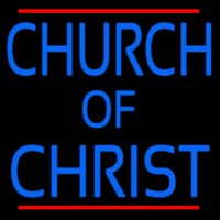 Blue Church Of Christ Neon Sign